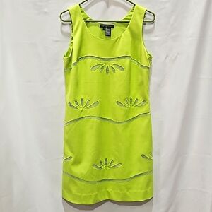 Etcetera,Bright, Green Dress, Sz 6, Fitted, Mini Dress, Fully Lined